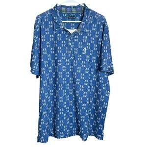 William Murray Polo Shirt‎ Mens X-Large Blue AOP Bicycle Brothers Golf